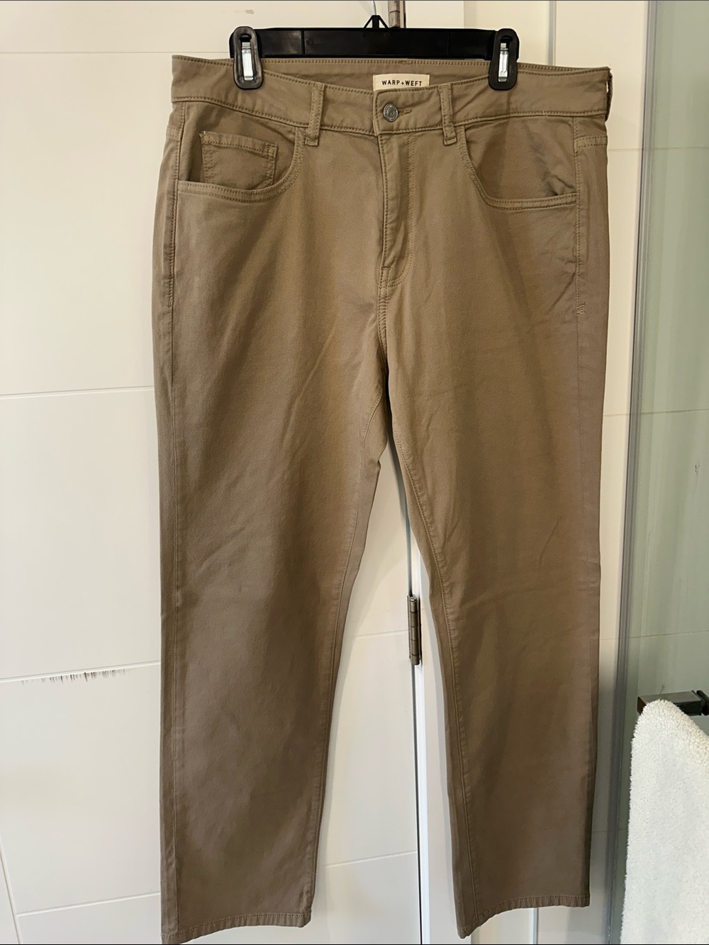 Warp + Weft Men's Tan Straight-Leg Chino Pants
